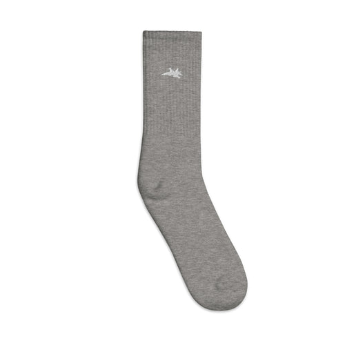 Embroidered socks – heather grey