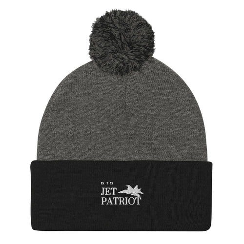Pom-Pom Beanie – dark heather grey/ black