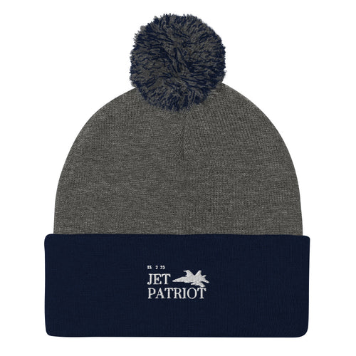 Pom-Pom Beanie – dark heather grey/ navy