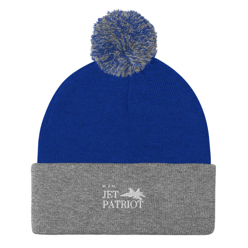 Pom-Pom Beanie – royal/ heather grey